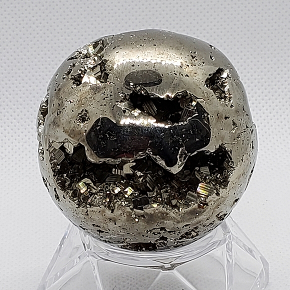 Pyrite Sphere With Amazing Druzy Natural Gemstone - Picture 12 of 17